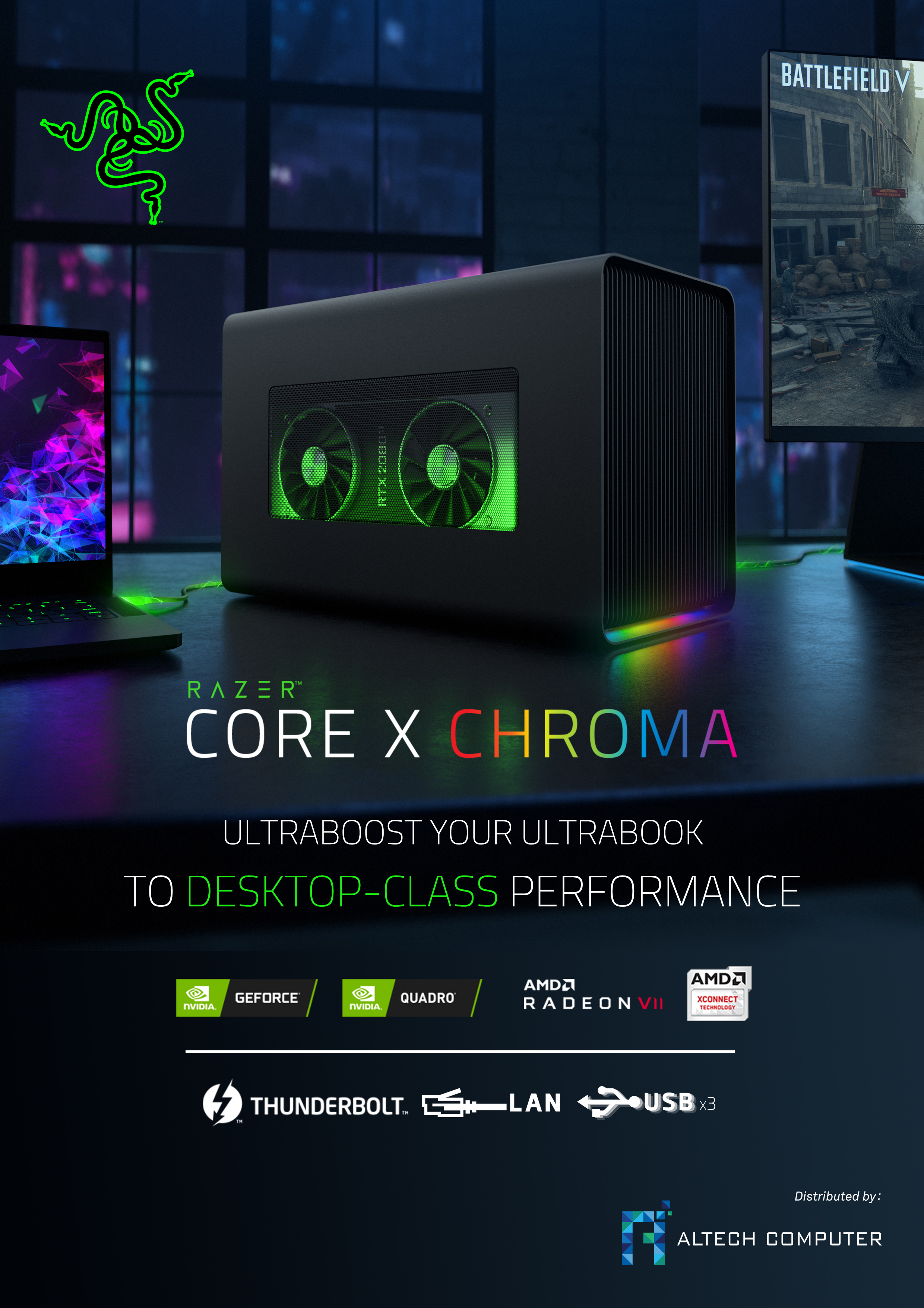 RAZER 全新 CORE X CHROMA 強力支援 WINDOWS 和 MAC 筆電 - XFastest Hong Kong