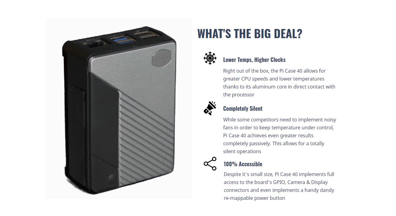 被動散熱的 Raspberry Pi 散熱殼 - Cooler Master 發起了 Pi Case 40 Kickstarter 活動 ...